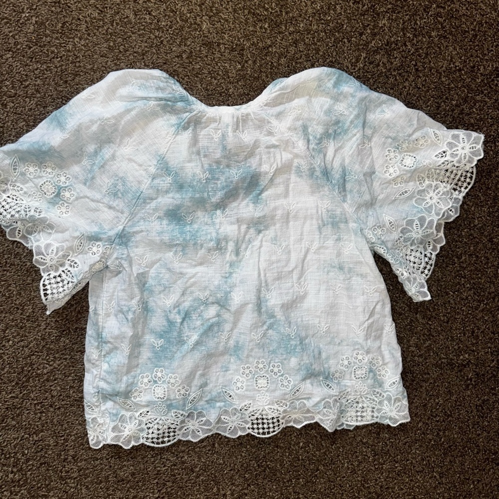 ANTHROPOLOGIE Olivia Embroidered Tie-Dye Blouse - Picture 7 of 9